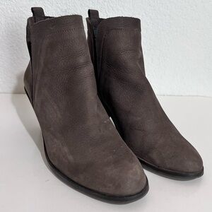 Lucky Brand Brown Taupe Nubuck Leather Western Heel Slip On Booties 8